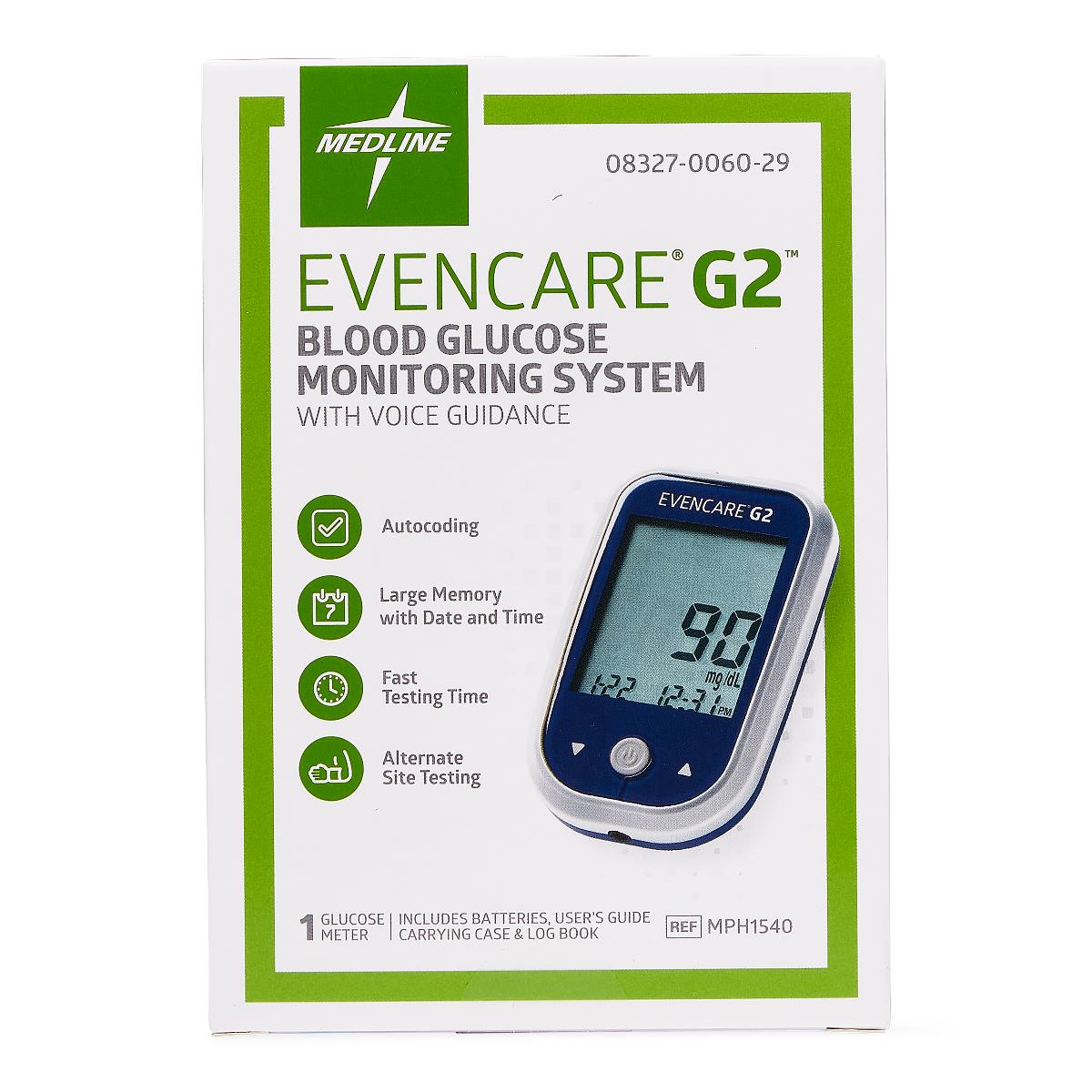 Box of Evencare G2 Blood Glucose Monitor System Product Image