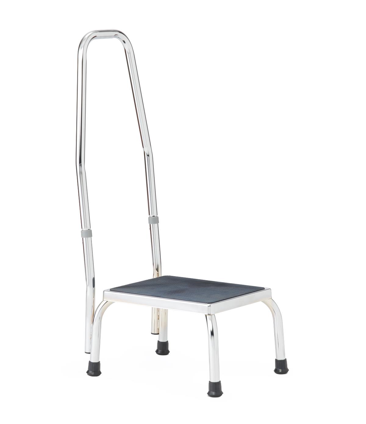 Chrome step stool with handrail Product Image