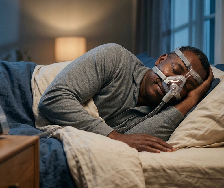 woman with oxygen mask