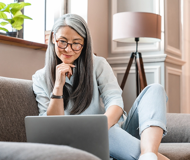 woman on a laptop